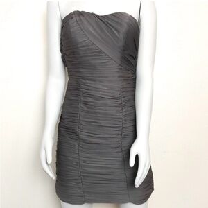 NWT H&M Rouched Strapless Small Dress Gray Size 4